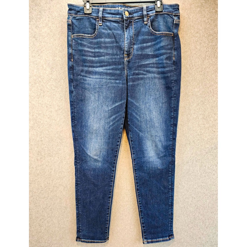 American Eagle Women's Medium Wash Blue Stretch Jegging Jeans High Rise